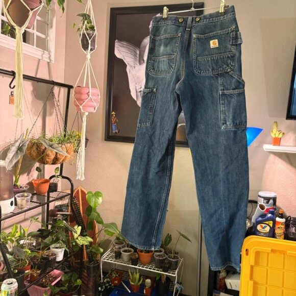 Carhartt Relaxed Fit Denim Carpenter Jeans Size 30x30 Menswear Blue Workwear - Picture 14 of 14